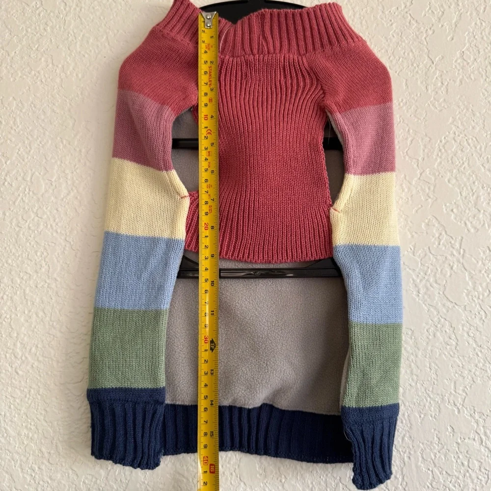 NWT Rachel Zoe Dog Multicolor Striped Turtleneck Sweater Size Medium